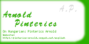 arnold pinterics business card